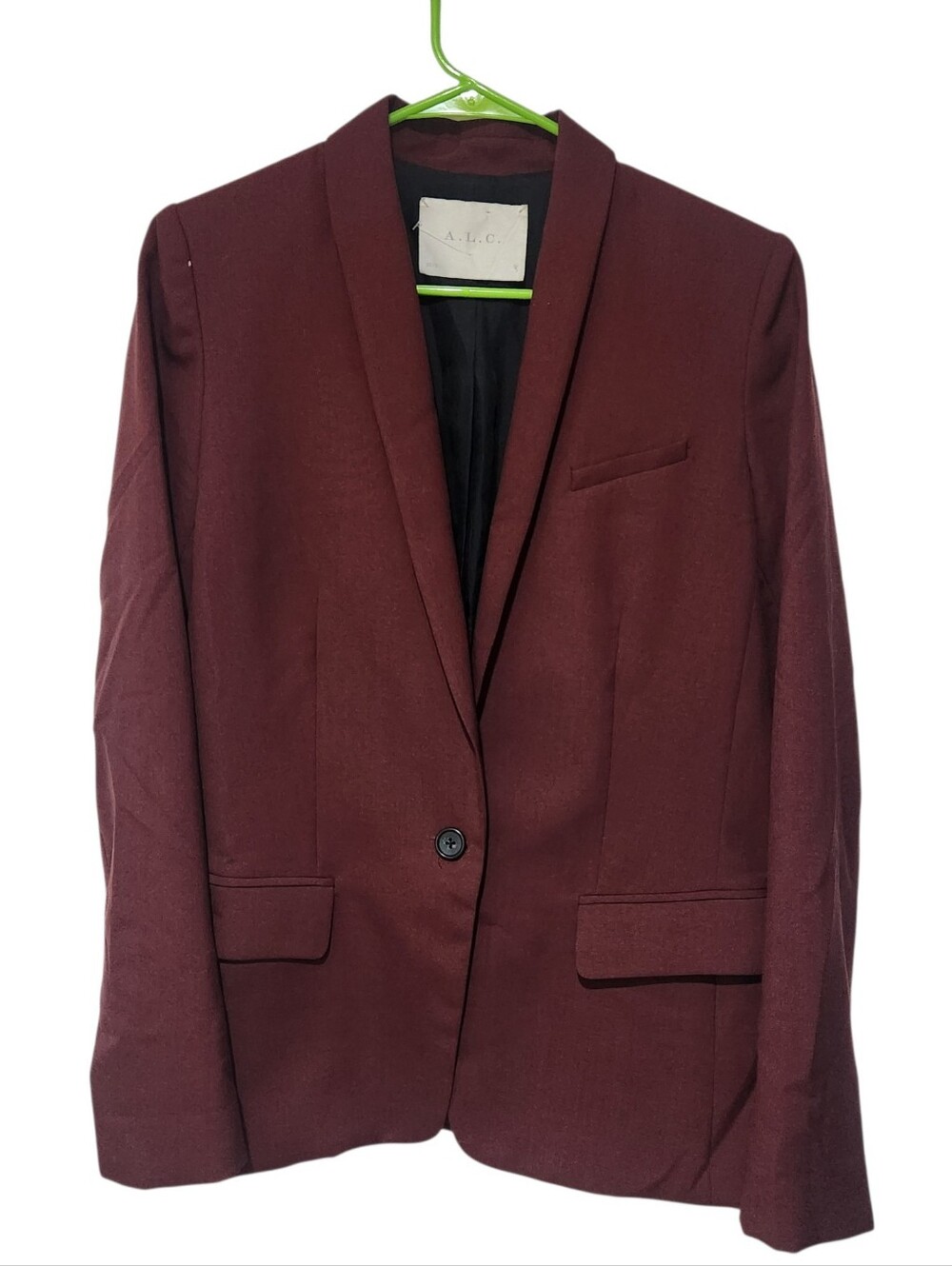 ALC Single Breasted Wool Jacket Burgundy Size 8